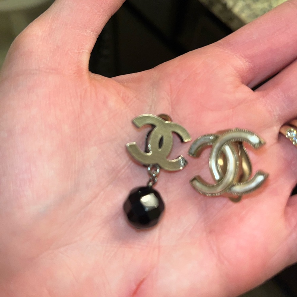 Two Chanel clip on earrings